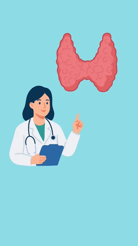 Animation of endocrinologist examining thyroid gland Stock Footage 340955986