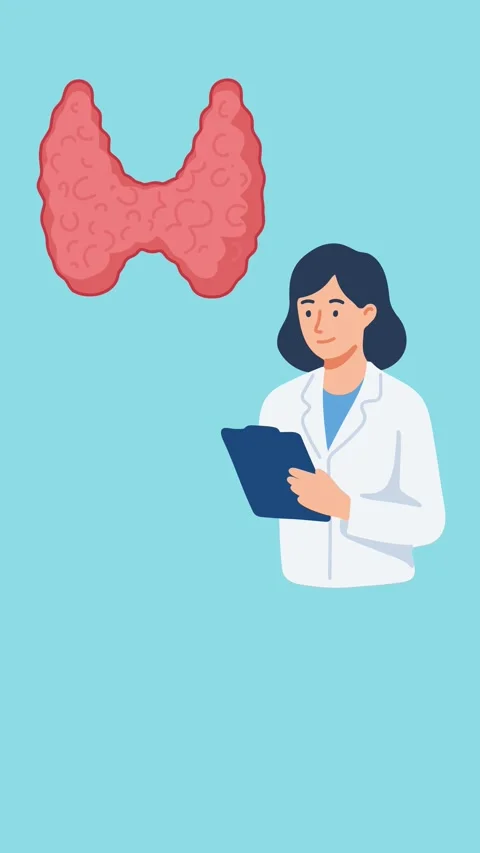 Animation of endocrinologist examining thyroid gland Stock Footage 340956018