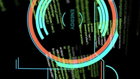 Animation of energy icon over data processing Stock Footage 207365075