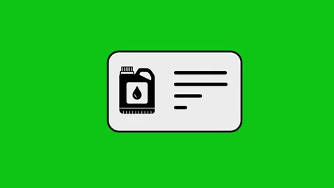 Animation of engine oil bottle on notification card over green screen backg.. Stock-Footage 346496972