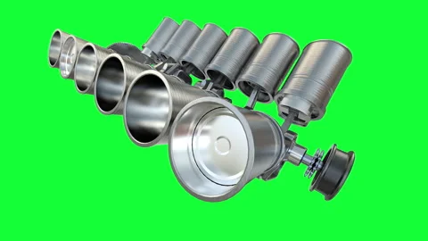 Animation Engine Pistons V12 Stock Footage 155832311