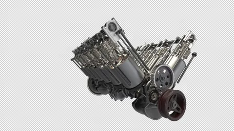 Animation Engine Pistons V12 Stock Footage 156271730