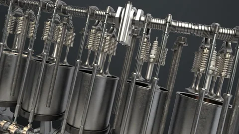 Animation Engine Pistons V12 Stock Footage 156272050