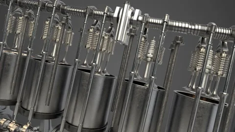 Animation Engine Pistons V12 Stock Footage 156272094