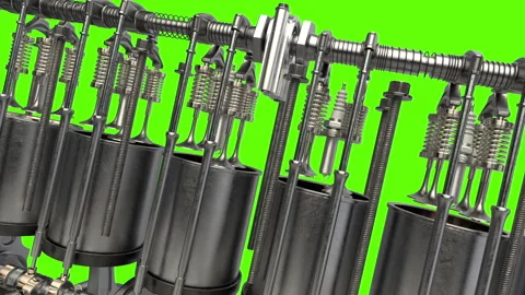 Animation Engine Pistons V12 Stock Footage 156272097
