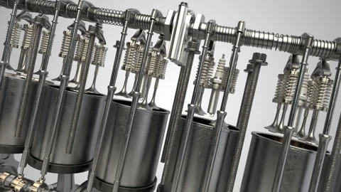 Animation Engine Pistons V12 Stock Footage 156272099
