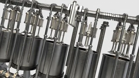 Animation Engine Pistons V12 Stock Footage 156272167