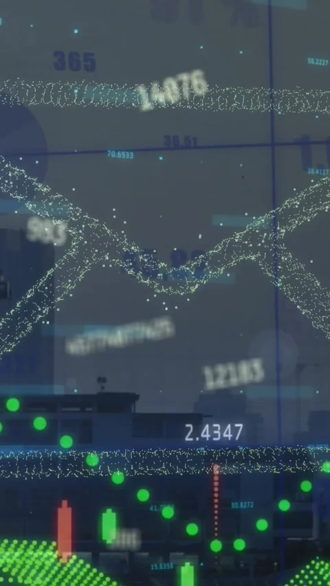 Animation of envelope icon over data processing and cityscape Vídeos de archivo 321788279