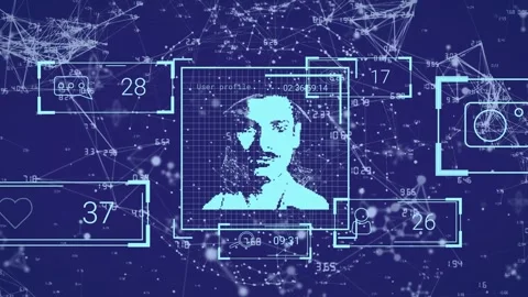 Animation of envelope icons and triangles padlock and data processing on black Stock Footage 329222789