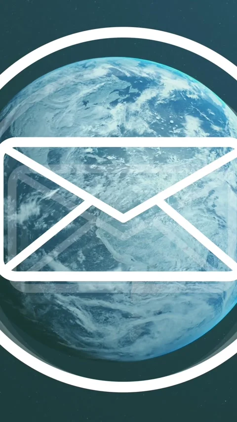 Animation of envelope mail icon over planet earth Stock Footage 321441051