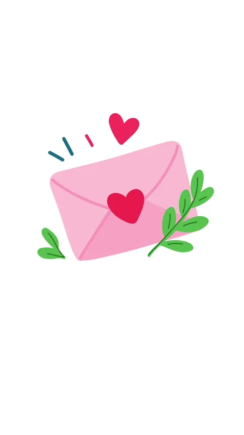 Animation envelope with romantic love letter and heartfelt message Stock Footage 346374037