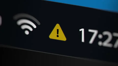 Animation of an Error or Something Went Wrong Notification on the Taskbar Stock Footage 241730618