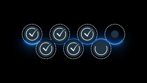 Animation of error warning concept animated on the black background. Neon b.. Video stock 336020463