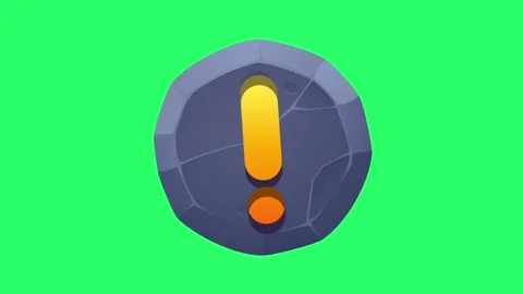 Animation exclamation mark icon on green background. Stock Footage 252019023