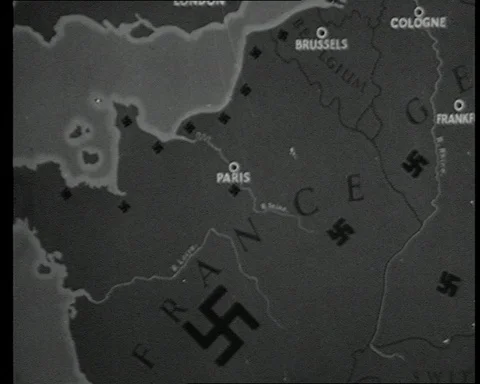 Animation explaining the planning of D-Day, UK 1945 Stock Footage 141072073