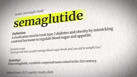 An Animation Explaining Semaglutide with a Dictionary Definition Stock Footage 311114789