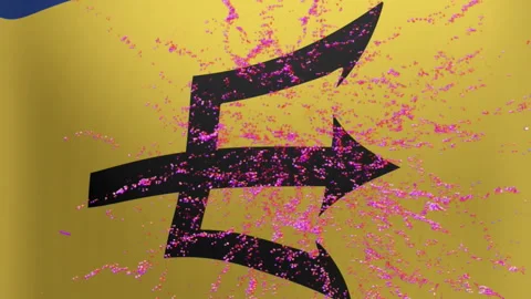 Animation of exploding firework over waving flag of barbados in background Stock Footage 312696573