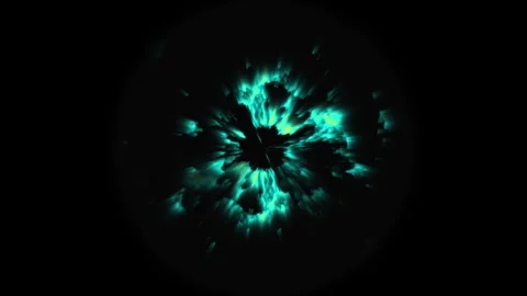 Animation of exploding fractal energy, abstract glowing explosion in blue a.. Stock Footage 317691911