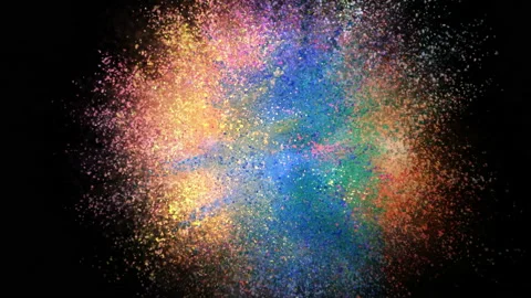Animation of an explosion of colored par... | Stock Video | Pond5
