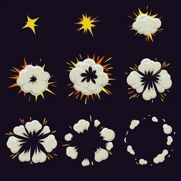 Animation of explosion effect in cartoon comic style イラスト素材