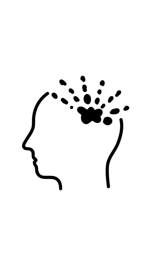 Animation explosion inside human head representing sudden idea doodle style Stock Footage 345582196