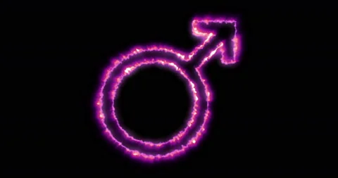 Animation of the explosion mars symbol with the alpha channel Stock Footage 94150660