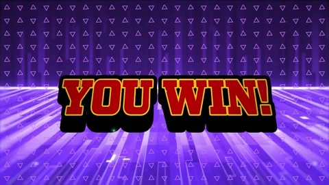 Animation of explosive shape with red you win text against triangular shaped Stock Footage 329225322