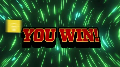 Animation of explosive shape with you win text and computer icons against Stock Footage 202884041