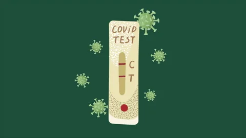 Animation with an express coronavirus test with a positive result. Stock Footage 219035409