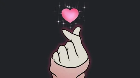 Animation of an expression of love symbolized by hands and a heart Stock Footage 279432766