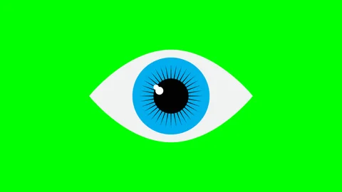 Animation of eye  icon.  onen and closed eye icon on green background. 4k video Stock Footage 131315357