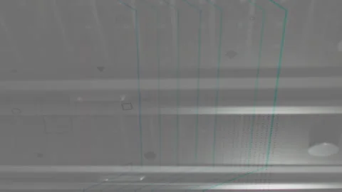 Animation of eye retina round scanner and microprocessor connections against Vídeo Stock 312916542