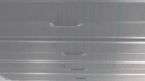 Animation of eye retina round scanner and microprocessor connections against Stock Footage 313170528