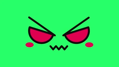  Animation face mark on green background.  Stock Footage 157209436