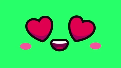  Animation face mark on green background.  Stock Footage 157209480