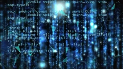 Animation of falling circles, dots connected and forming abstract shape over Stock Footage 327592481