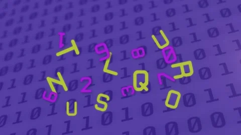 Animation of falling letters and numbers over data processing Stock Footage 329290935