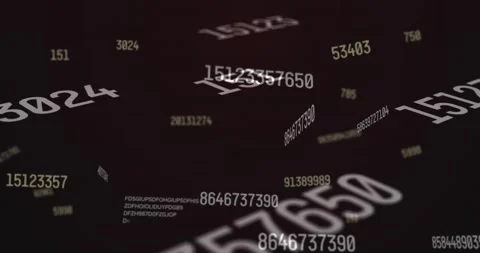 Animation of falling numbers over dark b... | Stock Video | Pond5