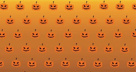 Animation of falling pumpkin on orange background Stock Footage 328453151