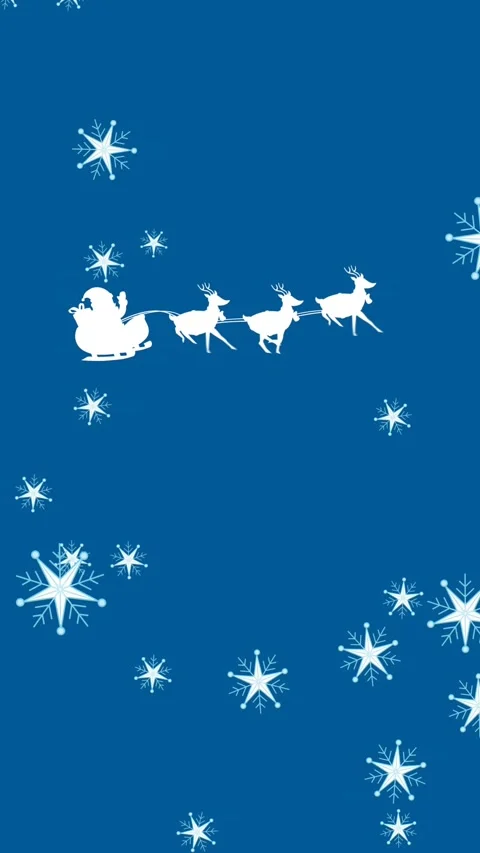 Animation of falling snow over santa claus in sleigh with reindeer Stock Footage 343902206