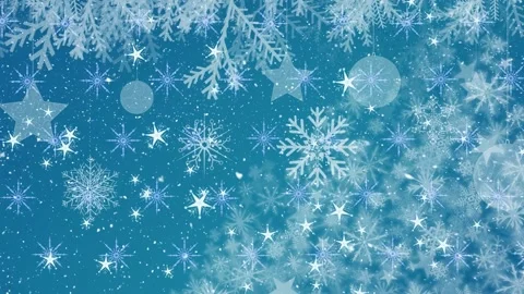 Animation of falling snowflakes on blue ... | Stock Video | Pond5