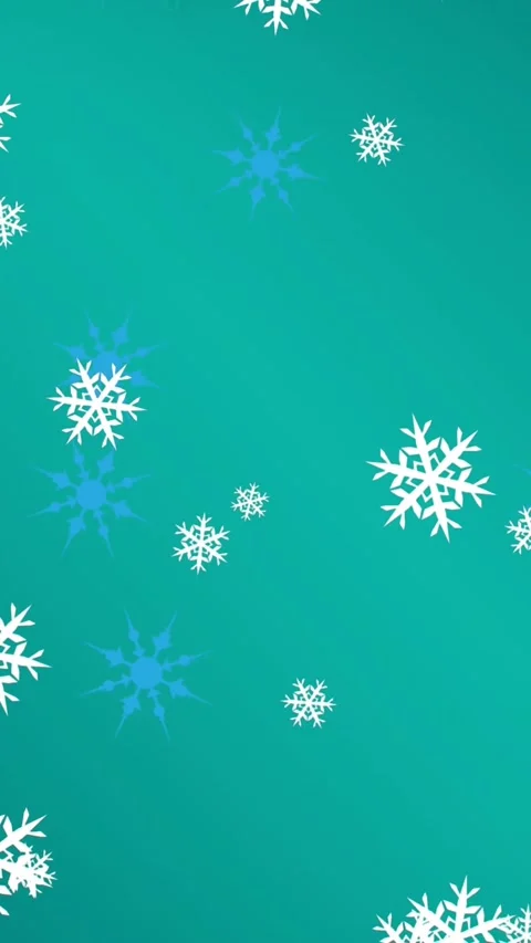 Animation of falling snowflakes on blue background Stock Footage 342097913