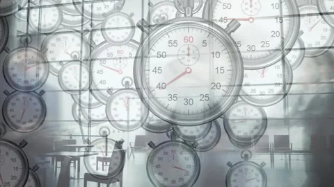 Animation of falling stopwatches over ti... | Stock Video | Pond5