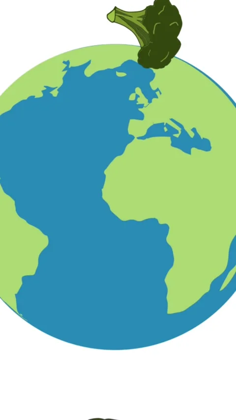Animation of falling vegetables over globe on white background Stock Footage 342676221