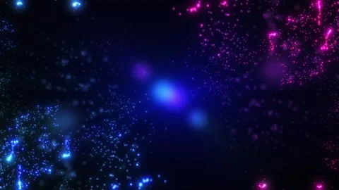 Animation of fast abstract glowing glitter particles. Flight of bright dots Stock Footage 296602734