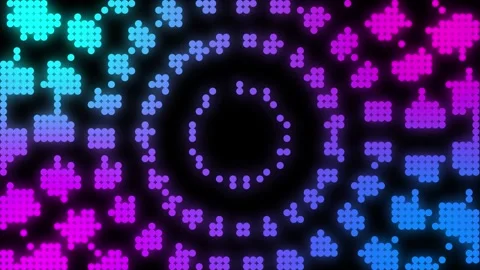 Animation features a mesmerizing display of glowing dots arranged Stock Footage 308745366