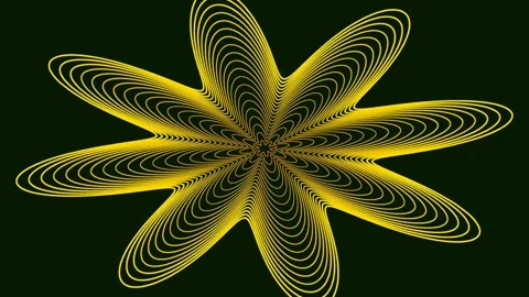 Animation featuring concentric, star-shaped yellow lines Stock-Footage 338206658