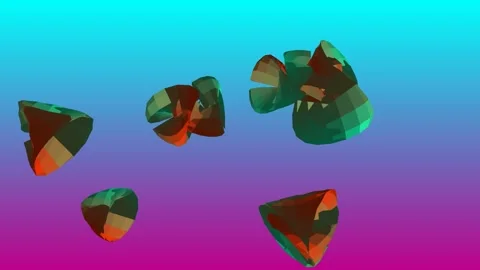 Animation featuring faceted geometric forms Vidéo 339581777