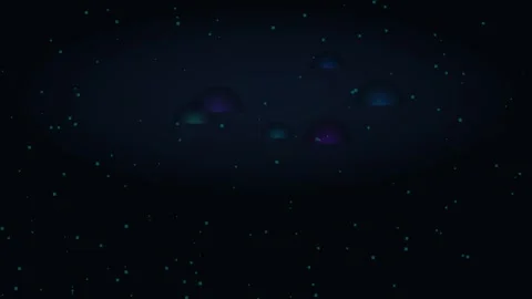 Animation featuring a group of ethereal, bioluminescent jellyfish Stock Footage 337859223