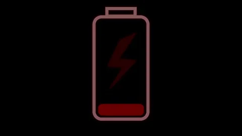 Animation featuring a low battery icon Stock Footage 297427726